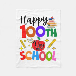 100th Day Of School Teachers Students Kids 100 Day Fleece Blanket