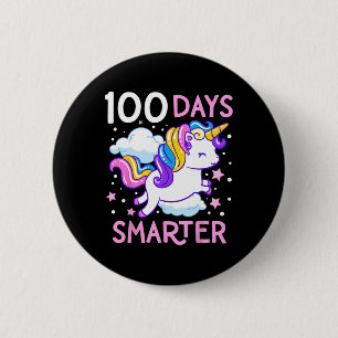 100th Day of School Unicorn 100 Days Smarter Kinde 6 Cm Round Badge