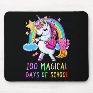 100th Day Of School Unicorn 100 Magical Days Rainb Mouse Mat