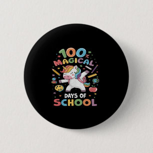 100th Day of School Unicorn 100 Magical Days Teach 6 Cm Round Badge