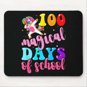 100th Day Of School Unicorn 100 Magical Days Teach Mouse Mat
