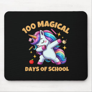 100th Day Of School Unicorn 100 Magical Days Teach Mouse Mat