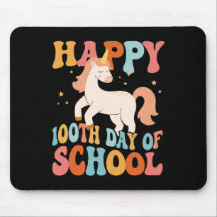 100th Day Of School Unicorn Teachers Kids Students Mouse Mat