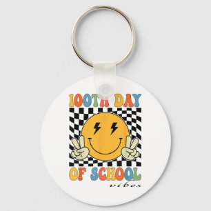 100th Day Of School Vibes 100 Days For Teacher Key Ring