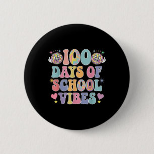 100th Day Of School Vibes Cute Smile Face 100 Days 6 Cm Round Badge