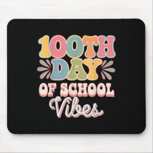 100th Day Of School Vibes Cute Smile Face 100 Days Mouse Mat