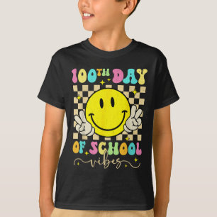 100th Day Of School Vibes Cute Smile Face 100 Days T-Shirt
