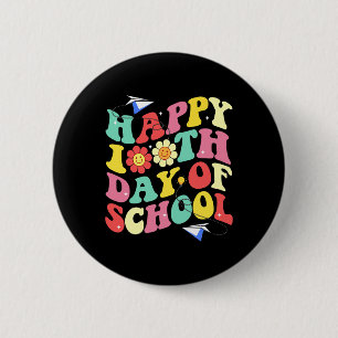 100th Day Of School Vintage Groovy Student Kid Tea 6 Cm Round Badge