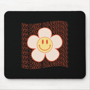 100th Day School Retro Groovy Happy Face 100 Days Mouse Mat