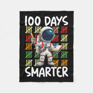 100th Day School Space Lover 100 Days Smarter Boys Fleece Blanket