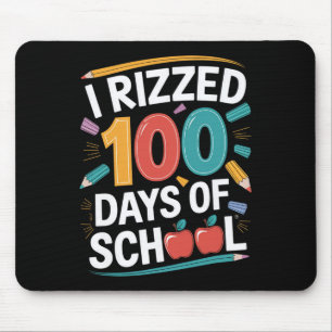 100th Day School Student Teacher I Rizzed 100 Days Mouse Mat