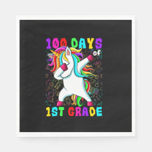 100th Day School Unicorn 100 Days of 1st Grade Sch Napkin