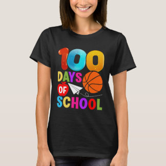100th Day Student Boys Girls Basketball 100 Days O T-Shirt