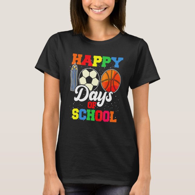 100th Day Student Boys Girls Basketball 100 Days O T-Shirt (Front)