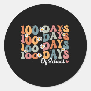 100th Day Student Boys Girls Cute 100 Days Of Scho Classic Round Sticker