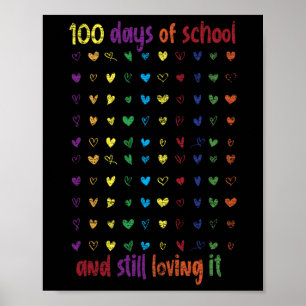 100th Day Student Girls Kids Gift 100 Days Of Scho Poster