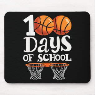 100th Days Of School Basketball Kids Boy 100th Day Mouse Mat