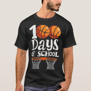 100th Days Of School Basketball Kids Boy 100th Day T-Shirt