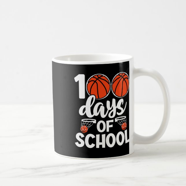 100th Days Of School Bysketbyll Kids Boys Novelty  Coffee Mug (Right)