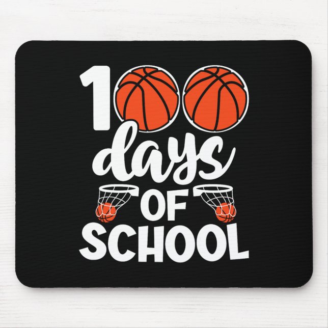100th Days Of School Bysketbyll Kids Boys Novelty  Mouse Mat (Front)