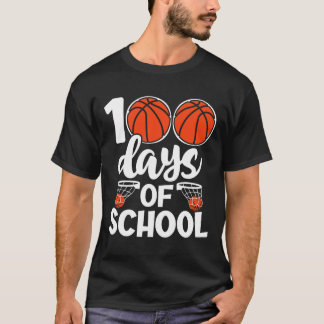 100th Days Of School Bysketbyll Kids Boys Novelty T-Shirt