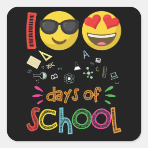 100th Days of School Kindergarten Teacher Emoji Square Sticker