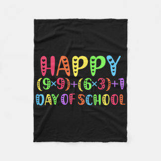100th Days Of School Math Teacher Rainbow 100 Days Fleece Blanket