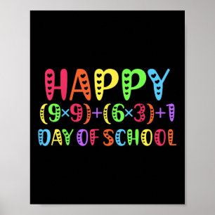 100th Days Of School Math Teacher Rainbow 100 Days Poster