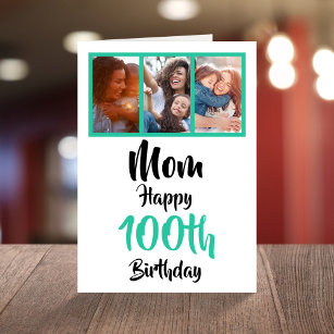 100th happy birthday Mum photo collage Card