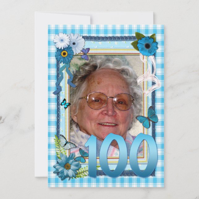 100th Photo birthday party invitation (Front)