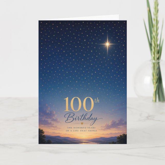 100th Stars Birthday Card (Front)