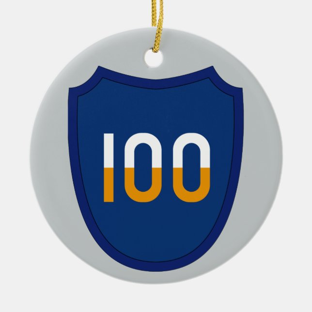 100th Training Division Ceramic Tree Decoration (Front)