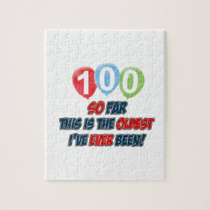 100th year old birthday design jigsaw puzzle