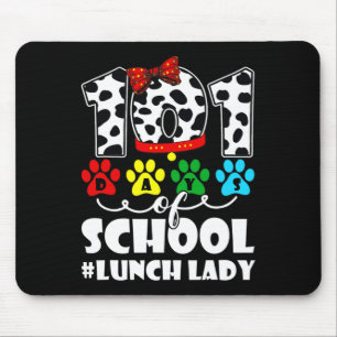 101 Days Lunch Lady Cute Dog Lover Student Or Teac Mouse Mat