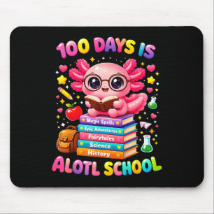 101 days of school axolotl cute kids teacher party mouse mat