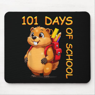 101 Days Of School Dabbing Groundhog Funny Teacher Mouse Mat