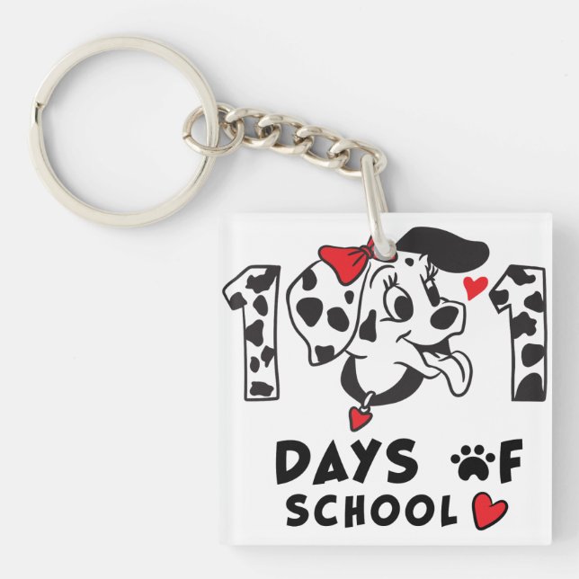 101 Days Of School Dalmatian Dog funny Key Ring (Front)
