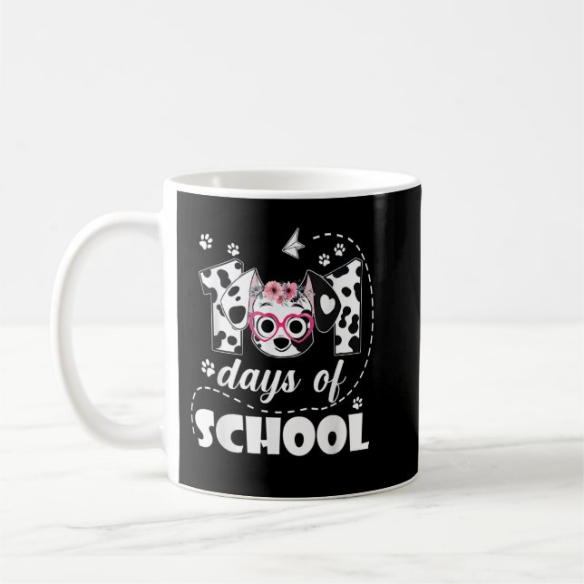 101 Days of School Dalmatian Dog Teachers Students Coffee Mug (Left)