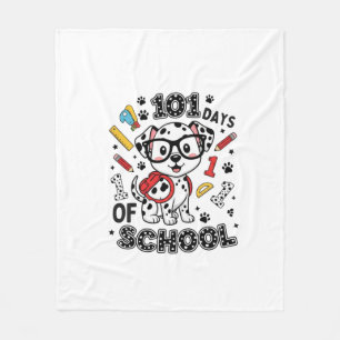 101 Days of School Dalmatian Puppy Fleece Blanket