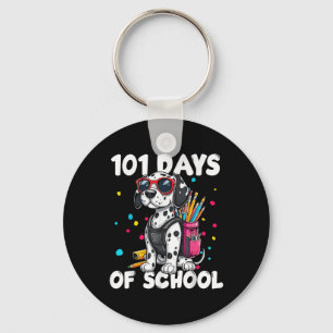 101 Days Of School Dog Boy Kid 100th Day Of School Key Ring