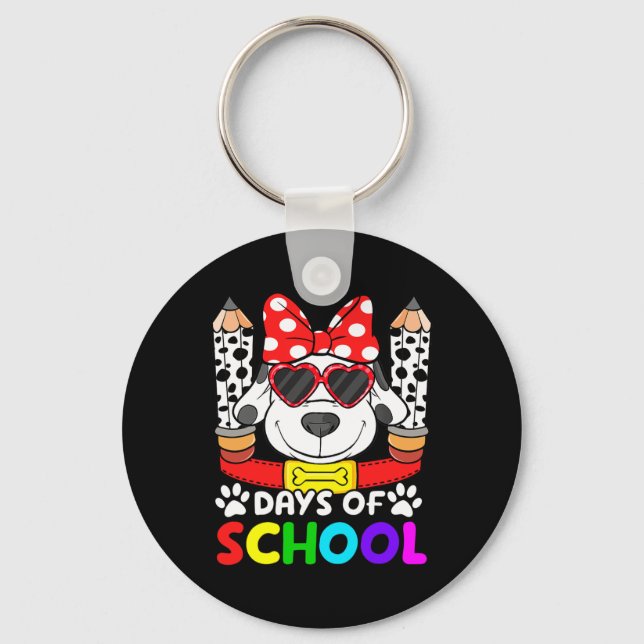 101 Days Of School Teacher Student 100 Days Smarte Key Ring (Front)