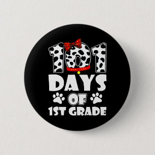 101 Days School 1st Grade Dog 100 Days Smarter Stu 6 Cm Round Badge