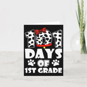101 Days School 1st Grade Dog 100 Days Smarter Stu Card