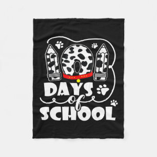 101 Days School Cute Dog 100 Days Smarter Student  Fleece Blanket