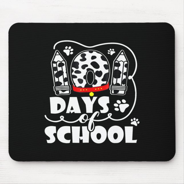 101 Days School Cute Dog 100 Days Smarter Student  Mouse Mat (Front)