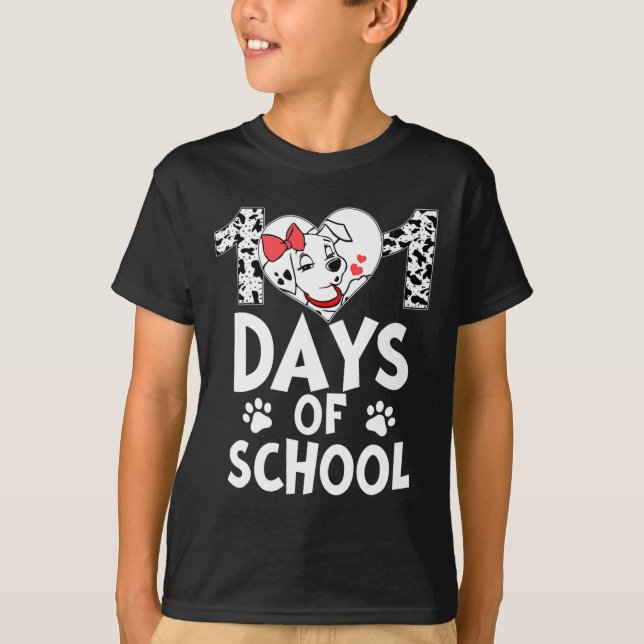 101 Days School Cute Dog Happy 100 Days Teacher St T-Shirt (Front)