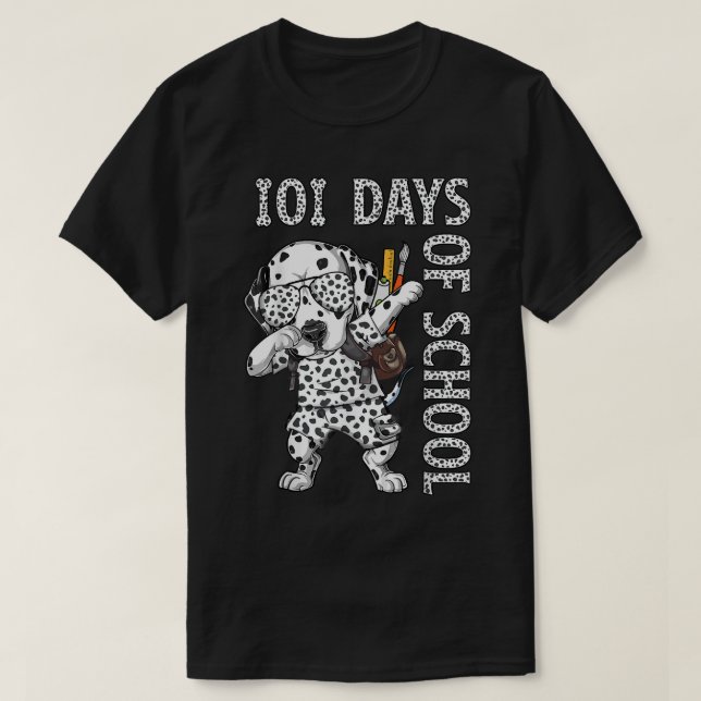 101 Days School Dabbing Dalmatian Dog Teachers Kid T-Shirt (Design Front)