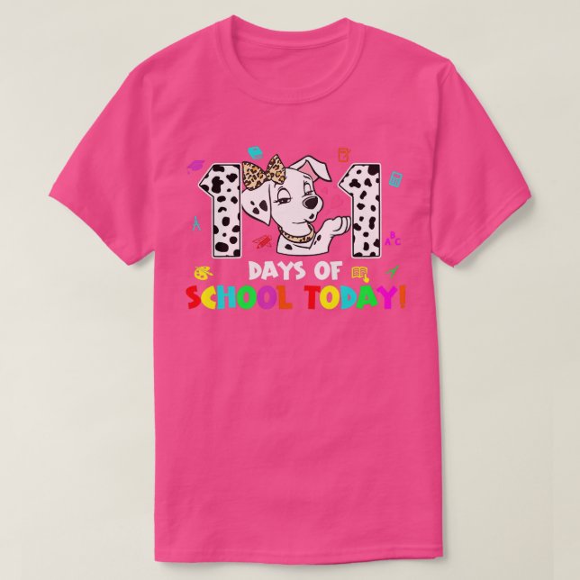 101 Days School Today 101 Days Smarter Dalmatian L T-Shirt (Design Front)