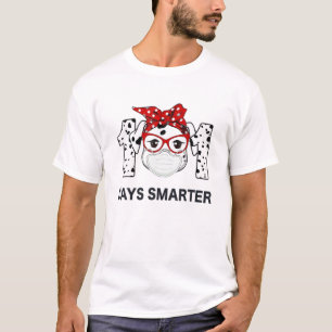 101 Days Smarter Dalmatian Dog Face Mask 100Th Day T-Shirt