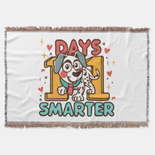 101 Days Smarter Dalmatian Dog Throw Blanket